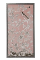 387122 Chelsea House 50in. Giclee Print Blush Chinoiserie I with Silver Finish