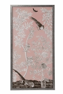 387123 Chelsea House 50in. Giclee Print Blush Chinoiserie II with Silver Finish