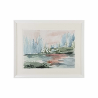 387200 Chelsea House 35in. Wood/Glass Watercolor View with Giclee Print