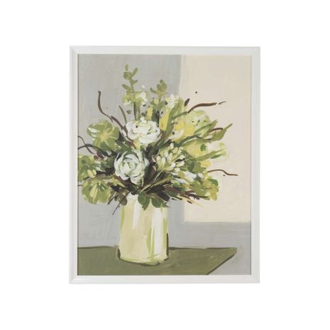 387210 Chelsea House 51in. Wood Elegant Floral II with Canvas Finish