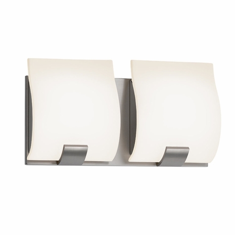 3882.13LED Sonneman Aquo LED Contemporary ADA 2-Light LED Bath Bar with Satin Nickel Finish