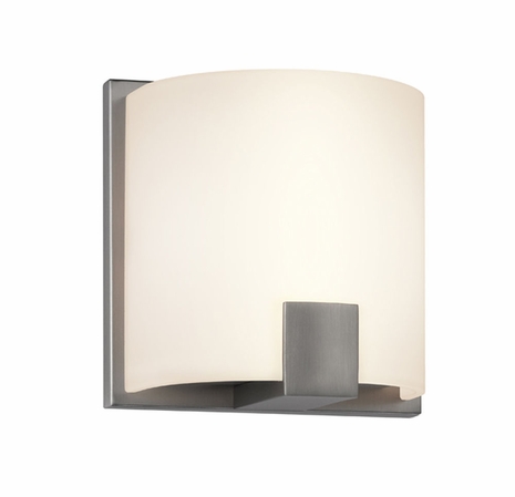 3891.13LED Sonneman C-Shell LED Contemporary ADA LED Wall Sconce with Satin Nickel Finish