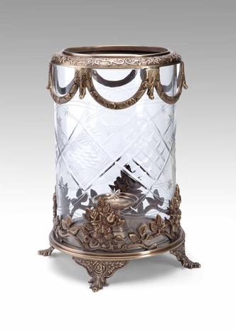 391206 Wildwood Lamps Cut Glass Hurricane Light