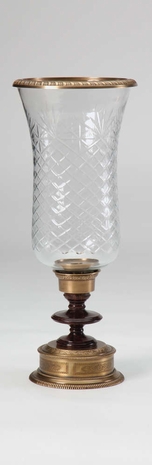391587 Wildwood Lamps Hurricane in Hand Cut Crystal