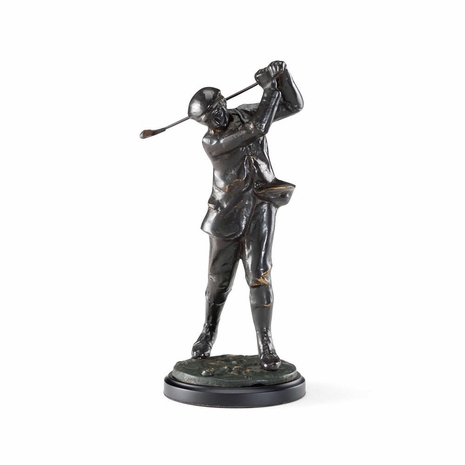 392005 Wildwood Cast Brass/Wood Antique Patina/Black Classic Golfer