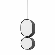 393-02-SBK/SS Corbett Lighting Opal 2 Lt. Pendant with Soft Black Finish