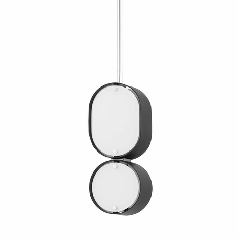393-02-SBK/SS Corbett Lighting Opal 2 Lt. Pendant with Soft Black Finish