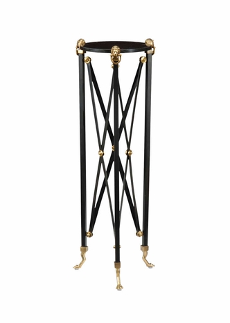 394440 Wildwood Lamps Plant Stand 40 inch Brass with Black Marble