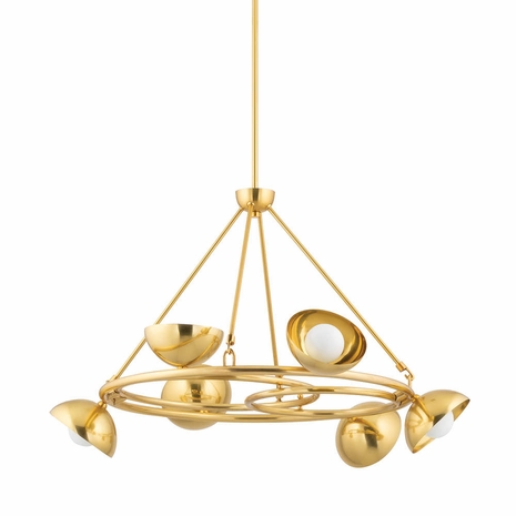 403-06-VB Corbett Lighting Oraibi 6 Lt. Chandelier with Vintage Brass Finish