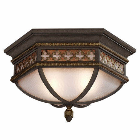 403082 Fine Art Lighting Chateau Outdoor 21"W Outdoor Flush Mount with Bronze Finish