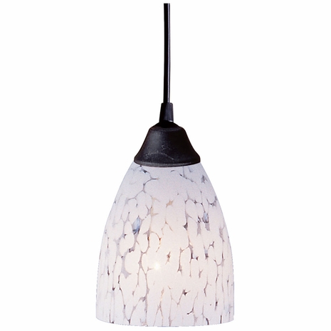 406-1SW ELK Lighting Classico 1-Light Mini Pendant In Dark Rust With Snow White Glass