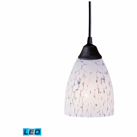 406-1SW-LED ELK Lighting Classico 1-Light Mini Pendant In Dark Rust With Snow White Glass - Includes LED Bulb