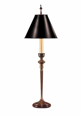 4151 Wildwood Lamps Same as 551 Bronze Stick Lamp with Hand Finished Cast Bronze-Available with Off White Silk Shade As 4151-2