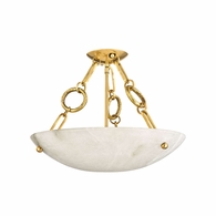 420-04-VB Corbett Lighting Yadira 4 Lt. Semi Flush with Vintage Brass Finish