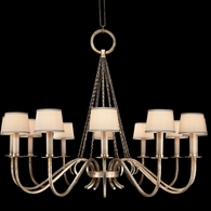 420840ST Fine Art Lamps 12 Light Portobello Road 47" Round Chandelier with Silver Finish