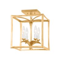 435-12-VGL/GL Corbett Lighting Bergamo 4 Lt. Flush Mount with Vintage Gold Leaf Finish