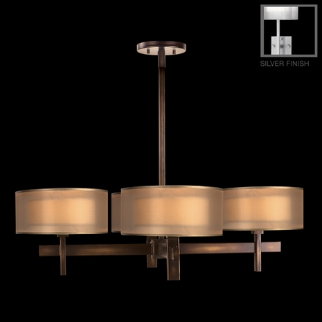 436540-2ST Fine Art Lamps Quadralli Silver inch 4 Light Chandelier