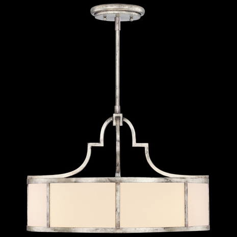 438540ST Fine Art Lamps 3 Light Portobello Road 24" Round Pendant with Silver Finish