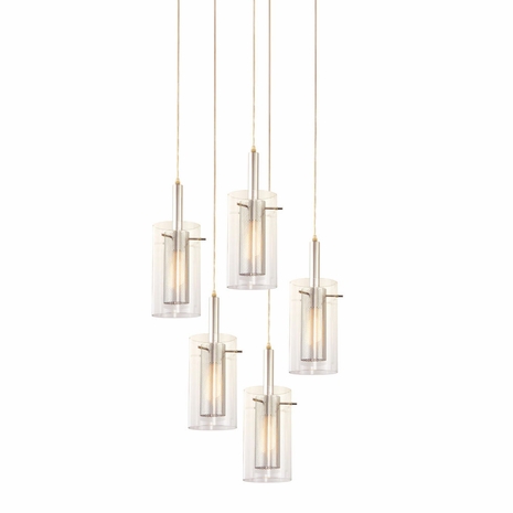 4397 Sonneman Lighting Modernist Zylinder Collection 5 Light Pendant