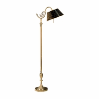 44 Wildwood Antiqued Solid Brass Tole Shade-Solid Brass Bridge Lamp
