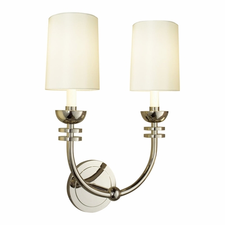 4404.35W Sonneman Art Moderne, Art Deco 20th Century Double Sconce in Polished Nickel Finish