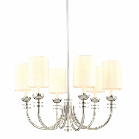 4406.35W Sonneman Art Moderne, Art Deco 20th Century 6 Light Pendant in Polished Nickel Finish