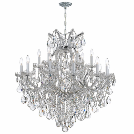 4418-CH-CL-S Crystorama Maria Theresa 19 Light Swarovski Strass Crystal Polished Chrome Chandelier