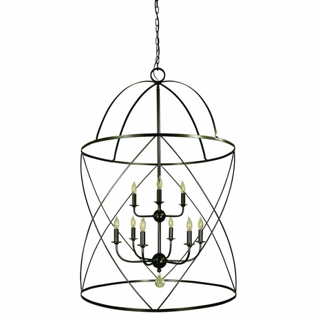 F-4419 Framburg 6-Light Mahogany Bronze Nantucket Chandelier