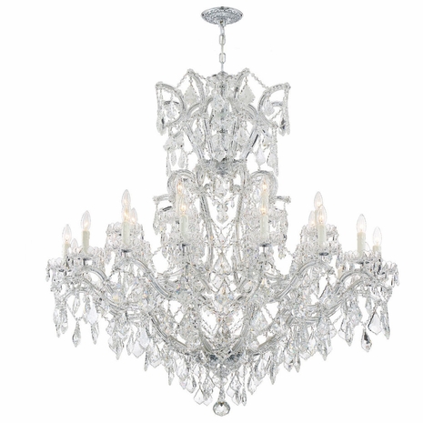4424-CH-CL-MWP Crystorama Maria Theresa 25 Light Hand Cut Crystal Polished Chrome Chandelier