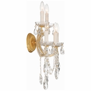 4425-GD-CL-MWP Crystorama Maria Theresa 5 Light Hand Cut Crystal Gold Sconce