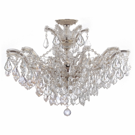 4439-CH-CL-S_CEILING Crystorama Maria Theresa 6 Light Swarovski Strass Crystal Polished Chrome Semi Flush Mount