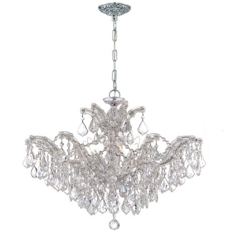 4439-CH-CL-SAQ Crystorama Maria Theresa 6 Light Spectra Crystal Polished Chrome Chandelier