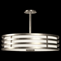 445840-2ST Fine Art Lamps 3 Light Portobello Road 34" Round Pendant with Silver Finish