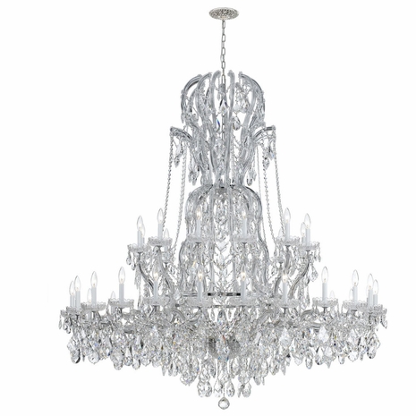 4460-CH-CL-S Crystorama Maria Theresa 37 Light Swarovski Strass Crystal Polished Chrome Chandelier