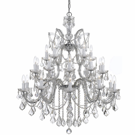 4470-CH-CL-SAQ Crystorama Maria Theresa 26 Light Spectra Crystal Chrome Chandelier