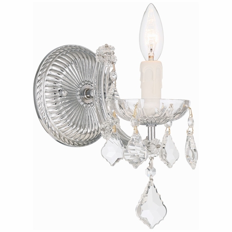 4471-CH-CL-MWP Crystorama Maria Theresa 1 Light Hand Cut Crystal Polished Chrome Sconce