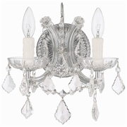 4472-CH-CL-MWP Crystorama Maria Theresa 2 Light Hand Cut Crystal Polished Chrome Sconce