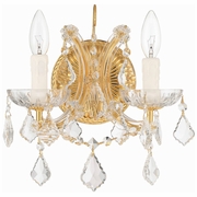 4472-GD-CL-MWP Crystorama Maria Theresa 2 Light Hand Cut Crystal Gold Sconce