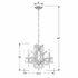 4474-CH-CL-MWP Crystorama Maria Theresa 4 Light Hand Cut Crystal Polished Chrome Mini Chandelier