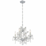 4474-CH-CL-MWP Crystorama Maria Theresa 4 Light Hand Cut Crystal Polished Chrome Mini Chandelier
