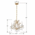 4474-GD-CL-MWP Crystorama Maria Theresa 4 Light Hand Cut Crystal Gold Mini Chandelier