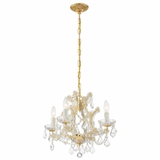 4474-GD-CL-MWP Crystorama Maria Theresa 4 Light Hand Cut Crystal Gold Mini Chandelier