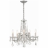 4476-CH-CL-MWP Crystorama Maria Theresa 5 Light Hand Cut Crystal Polished Chrome Chandelier