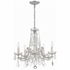 4476-CH-CL-MWP Crystorama Maria Theresa 5 Light Hand Cut Crystal Polished Chrome Chandelier