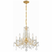 4476-GD-CL-MWP Crystorama Maria Theresa 5 Light Hand Cut Crystal Gold Chandelier