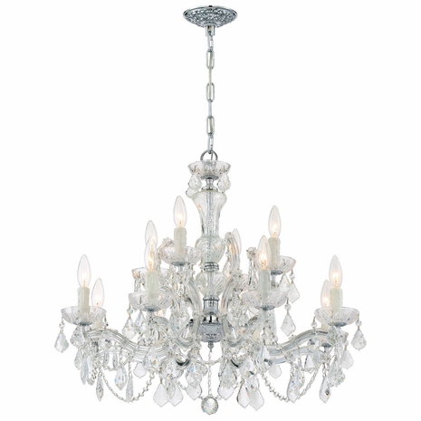 4479-CH-CL-SAQ Crystorama Maria Theresa 12 Light Spectra Crystal Polished Chrome Chandelier