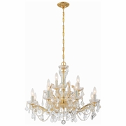 4479-GD-CL-MWP Crystorama Maria Theresa 12 Light Hand Cut Crystal Gold Chandelier