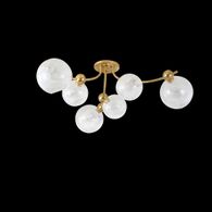 450-54-VB Corbett Lighting Astraia 6 Lt. Semi Flush with Vintage Brass Finish