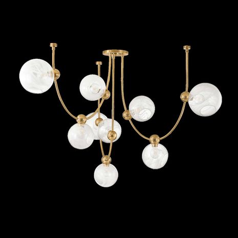 450-67-VB Corbett Lighting Astraia 9 Lt. Chandelier with Vintage Brass Finish