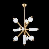 452-36-VB Corbett Lighting Atom 10 Lt. Chandelier with Vintage Brass Finish